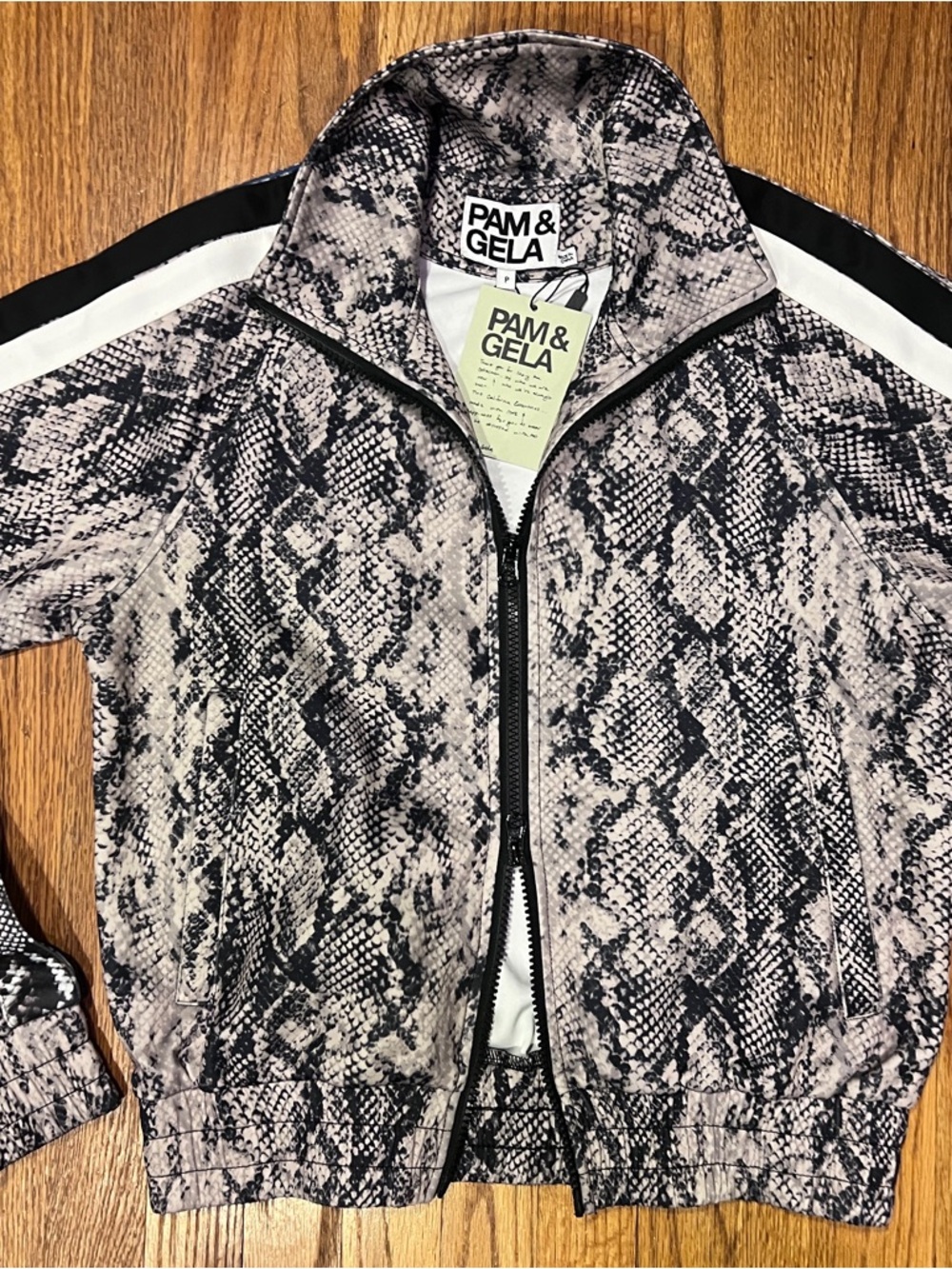 Pam & Gela Snake Print Track Jacket & Pants Set - Picture 7 of 10